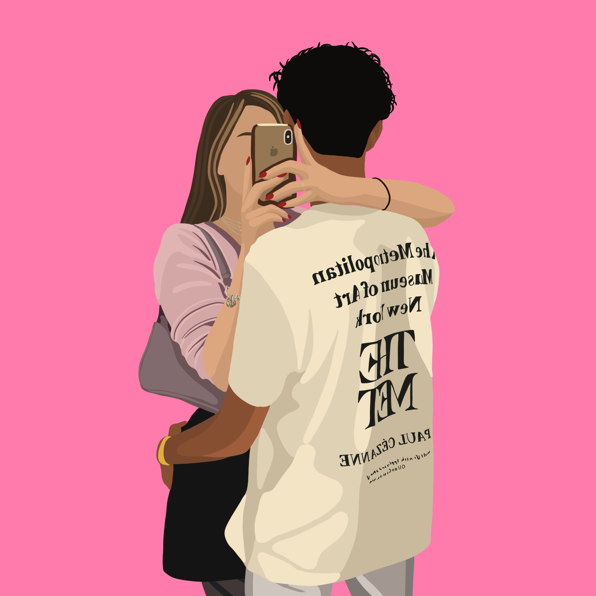 Couple Faceless Bespoke Custom Illustration