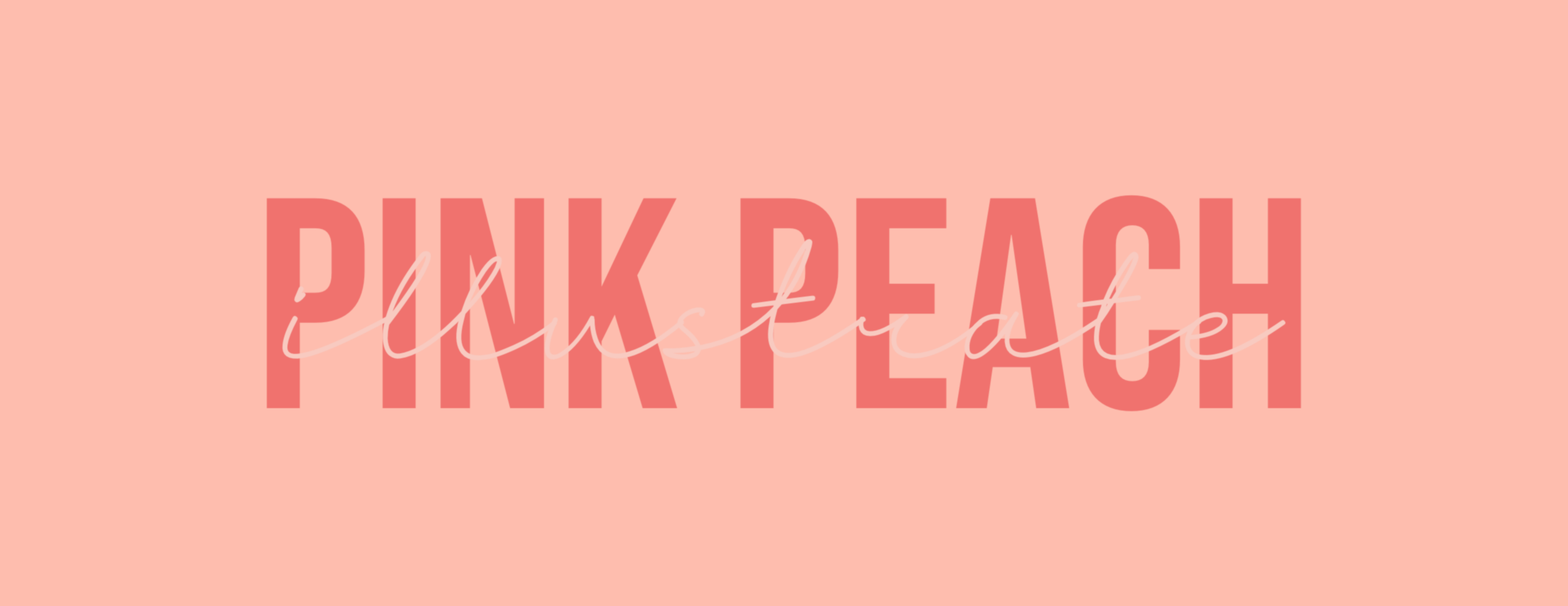 Pink Peach Illustrate Banner Logo